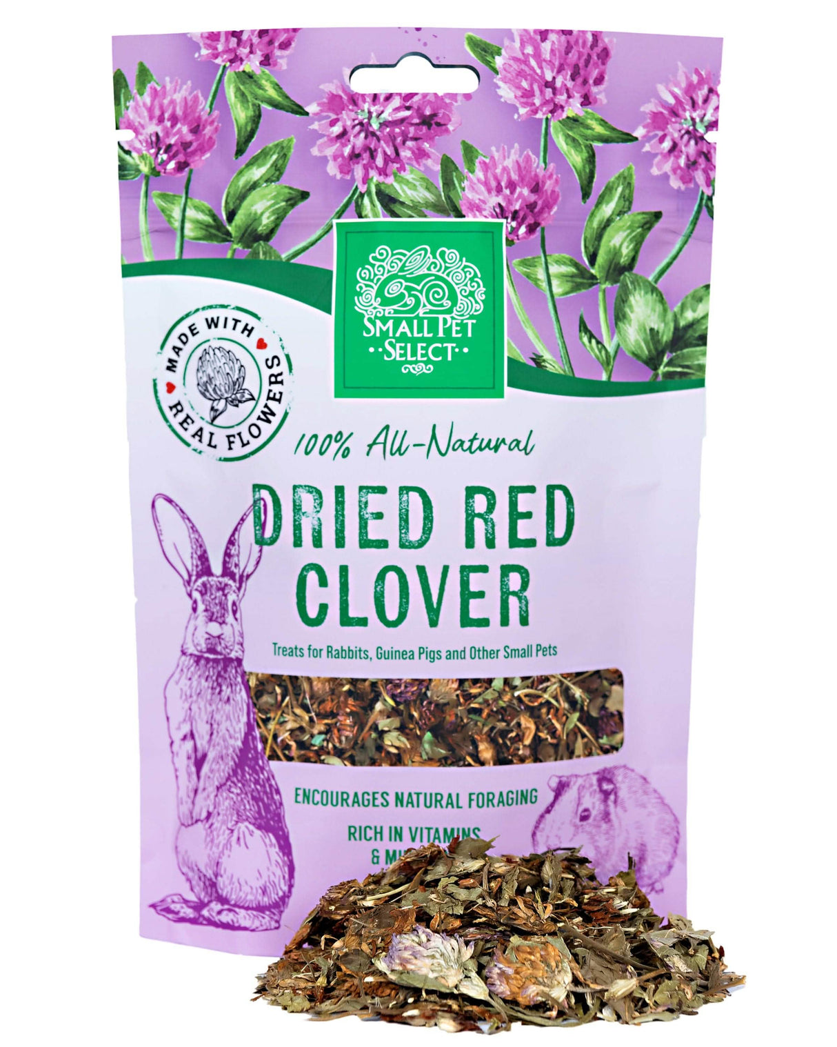 Dried Red Clover – Natural Forage Treat for Rabbits, Guinea Pigs & Small Pets – Rich in Vitamins – 2oz (56g)