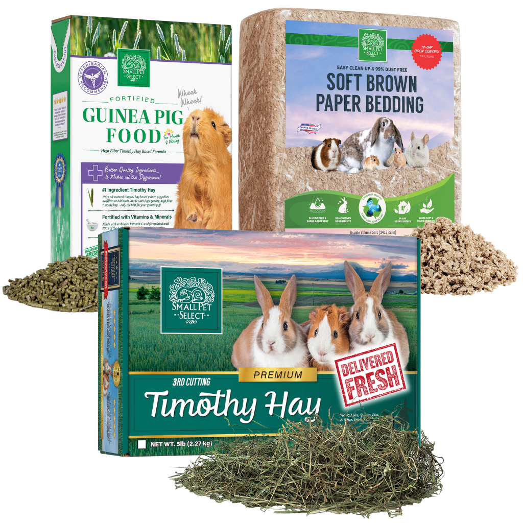 3rd Cut Timothy, Guinea Pig Food Pellets & Bedding