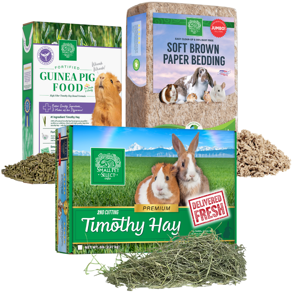 2nd Cut Timothy, Guinea Pig Food Pellets & Bedding