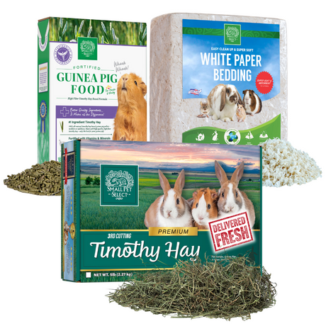 3rd Cut Timothy, Guinea Pig Food Pellets & Bedding