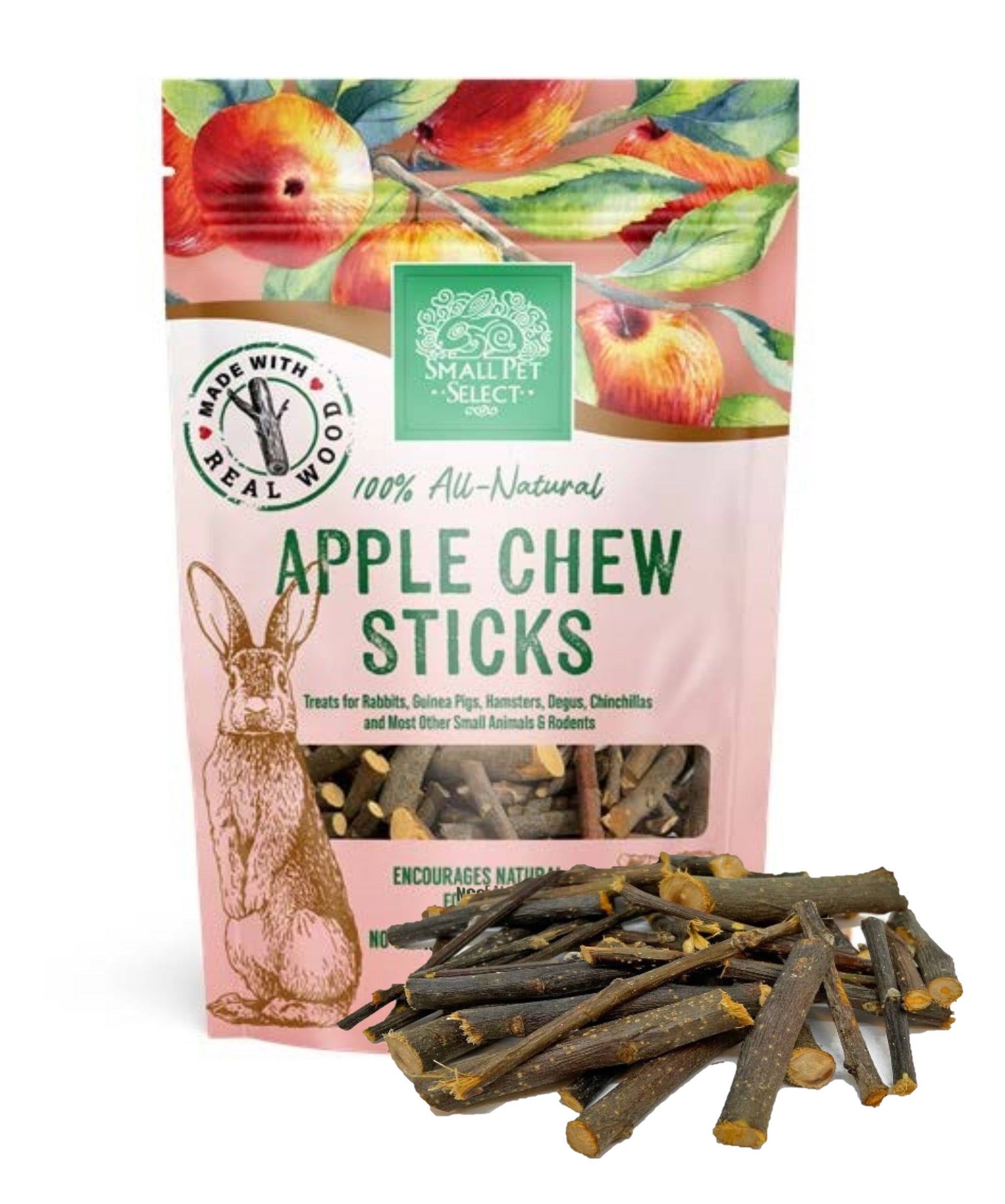 Apple Wood Chew Sticks Small Pet Select UK