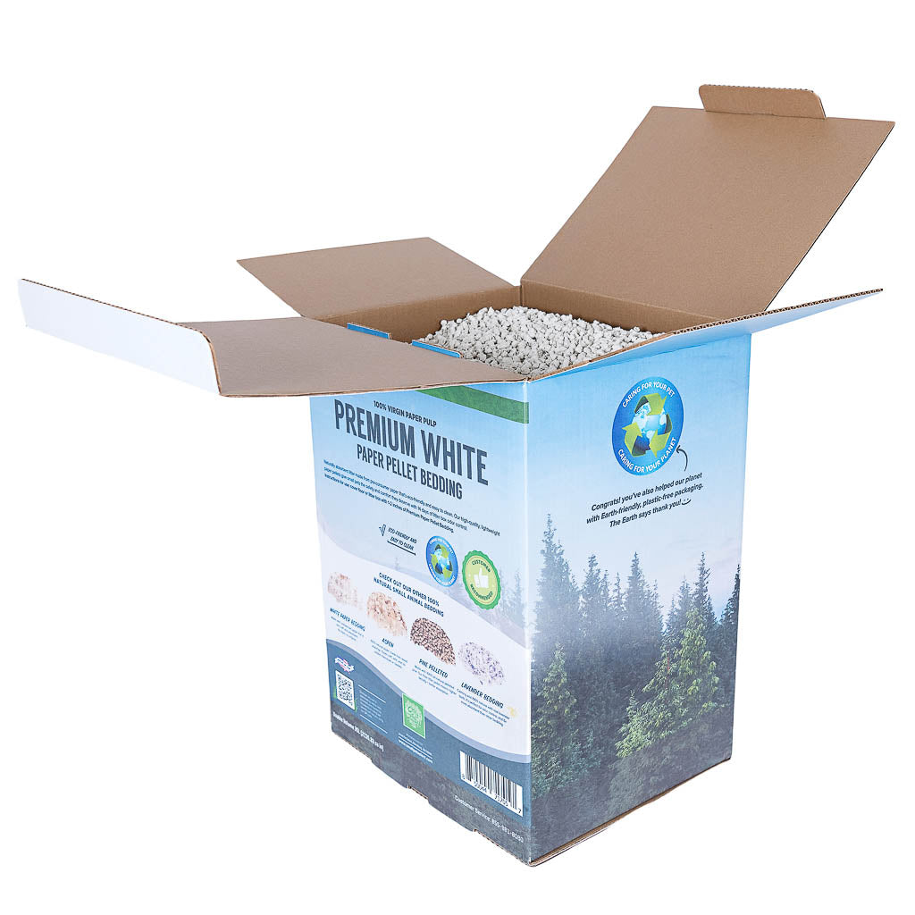 Paper pellet outlet bedding