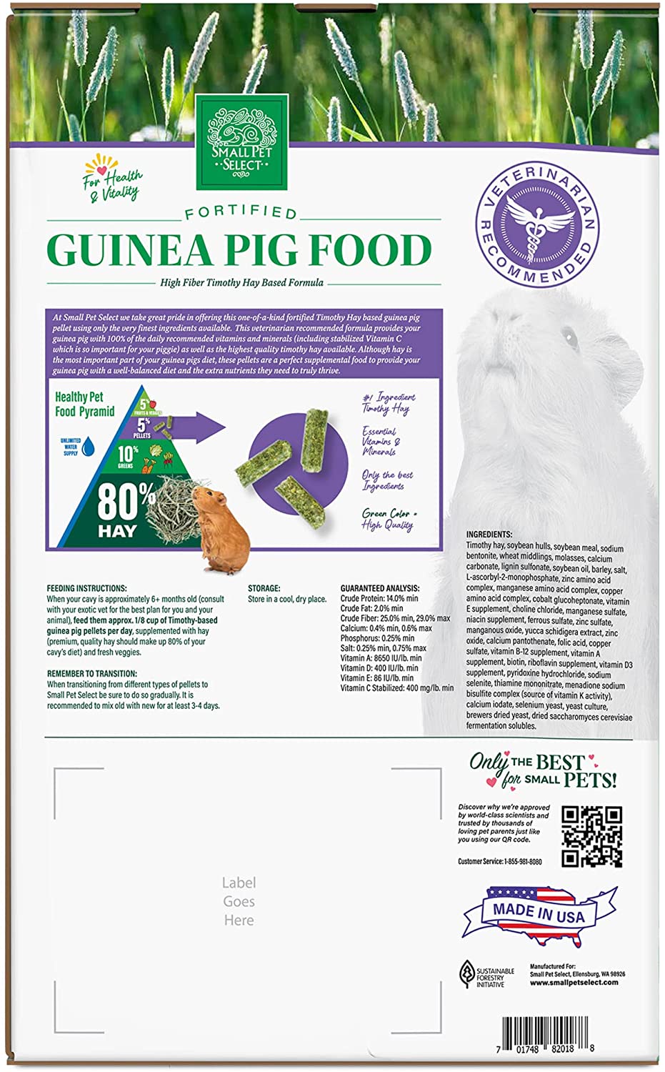 Premium Guinea Pig Food Pellets - Small Pet Select UK
