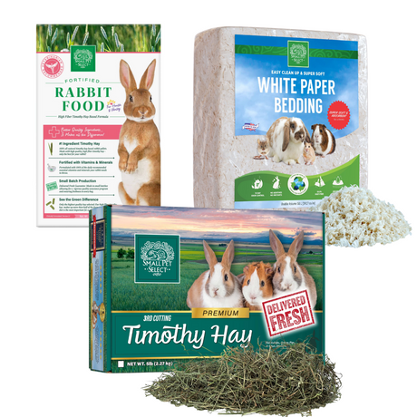 3rd Cut Timothy, Rabbit Food Pellets & Bedding